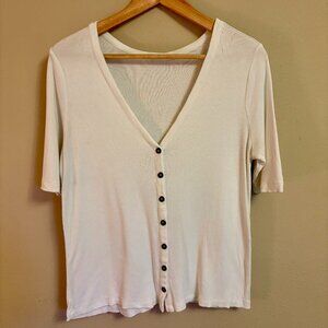 Marine Layer Lexi Rib Button Top size Large